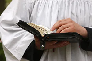 Yvelines Prints: Priests Bible, Villepreux, Yvelines, France, Europe