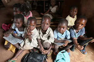 Benin Prints: Primary school in Africa, Hevie, Benin, West Africa, Africa