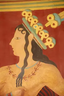 Creativity Prints: Princess of Lilies fresco, Minoan archaeological site of Knossos