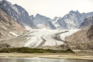 Prins Christian Sund, lateral and medial moraines on Igdlorssuit Glacier, southern Greenland