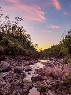 Creek Prints: Privassion Creek at sunset, Mountain Pine Ridge Forest Reserve, Cayo District, Belize