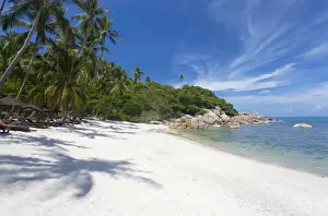 Koh Samui Prints: Private secluded beach fringed by palm trees at the Silavadee Pool Spa Resort near Lamai
