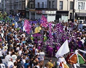 Notting Hill Prints: Procession and crowds at the Notting Hill Carnival, Notting Hill, London