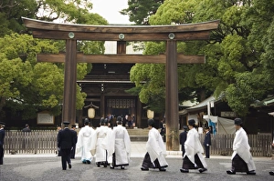 Harajuku Prints: Procession of temple priests on Culture Day Holiday