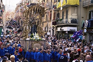 March Prints: Procession through town during the annual Marino wine festival
