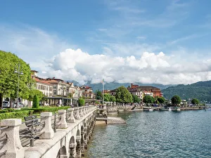 Piedmont Prints: The Promenade, Baveno, Lake Maggiore, Italian Lakes, Piedmont, Italy, Europe