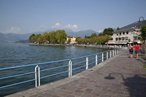 Promenades Prints: Promenade, Iseo, Lake Iseo, Lombardy, Italian Lakes, Italy, Europe