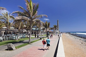Promenades Prints: Promenade and lighthouse Faro de Maspalomas