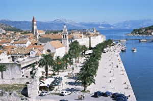 Trogir Prints: Promenade of the medieval town of Trogir, UNESCO World Heritage Site, north of Split