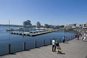 Images Dated 30th May 2009: Promenade along Mermaid Quay, Cardiff Bay, Cardiff, Wales, United Kingdom, Europe