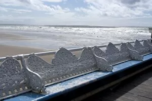 Bench Collection: Promenade overlooking the beach from the Central Pier, Blackpool, Lancashire