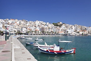 Promenades Prints: Promenade on seafront, Sitia, Eastern Crete, Crete, Greek Islands, Greece, Europe