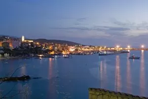 Propriano at dusk, Valinco region, Corsica, France, Mediterranean, Europe