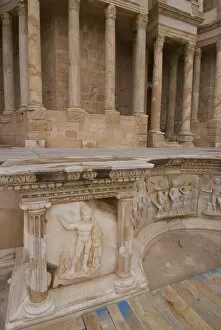 Proscenium detail, Theatre, Roman site of Sabratha, UNESCO World Heritage Site