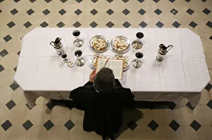 Priest Prints: Protestant Eucharist, Paris, Ile de France, France, Europe