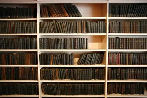 Books Prints: Protestant temple library, Lyon, Rhone, France, Europe