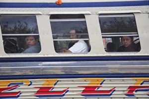 Images Dated 29th November 2007: Public bus, Antigua, Guatemala, Central America