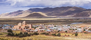 Inca Prints: Pucara seen from Pukara Inca Ruins, Puno Region, Peru, South America