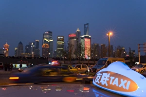 Images Dated 30th April 2010: Pudong District view from the top of a cab at The Bund, Huangpu District
