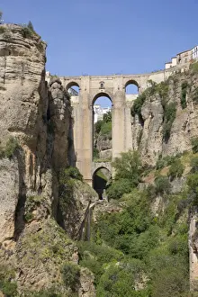 Ronda Prints: Puente Nuevo (New Bridge) and the white town perched on cliffs, Ronda, Andalucia