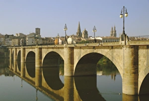 Leon Prints: Puente de Piedra, reconstruction of bridge built by St