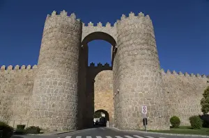 City Wall Prints: Puerta de Mariscal, Avila, UNESCO World Heritage Site, Castile and Leon, Spain, Europe