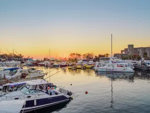 Docked Prints: Puerto de Abrigo at sunset, San Miguel de Cozumel