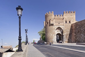 Castilla La Mancha Prints: Puerto del Sol town gate Toledo, Castilla-La Mancha, Spain, Europe