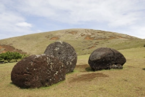 Quarries Prints: Pukaos, Puna Pao Quarry, Easter Island (Rapa Nui), Chile, South America