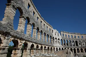 Ancient Rome Prints: Pula Arena, Roman Amphitheater, constructed between 27 BC and 68 AD, Pula, Croatia, Europe
