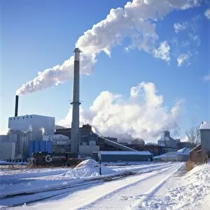 Chimney Collection: A pulp mill in winter at Bucksport
