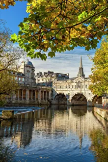 Calmness Prints: Pulteney Bridge, Bath, UNESCO World Heritage Site, Avon, Somerset, England, United Kingdom