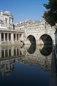 Symmetry Prints: Pulteney Bridge, Bath, UNESCO World Heritage Site, Avon, England, United Kingdom, Europe