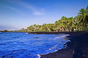 Rare Prints: Punaluu black sand beach, Big Island, Hawaii, United States of America