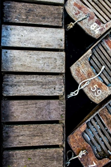 Rope Prints: Punts, Cherwell Boathouse, Oxford, Oxfordshire, England, United Kingdom, Europe