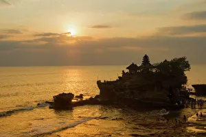 Religious Architecture Prints: Pura Tanah Lot Temple at sunset, Bali, Indonesia, Southeast Asia, Asia
