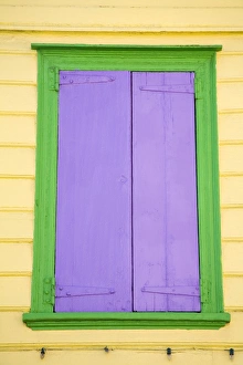 Leeward Island Prints: Purple window shutters, St