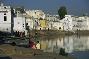 Pushkar Prints: Pushkar lake and ghats, Pushkar, Rajasthan state, India, Asia