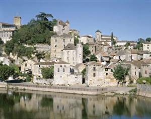 River Lot Prints: Puy d Eveque and River Lot, Lot, Aquitaine, France, Europe