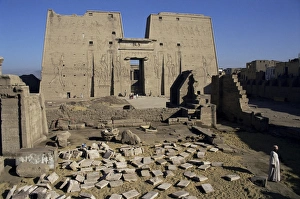 Pylon Prints: Pylon, temple of Horus, Edfu, Egypt, North Africa, Africa