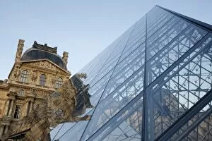 Images Dated 18th November 2009: Pyramid designed by Leoh Ming Pei, Louvre Museum, Paris, France, Europe