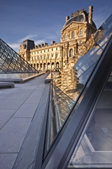 Court Yard Prints: The Pyramid at the Louvre Museum, Paris, France, Europe