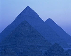 Silhouettes Prints: Pyramids at Giza, UNESCO World Heritage Site, Cairo, Egypt, North Africa, Africa