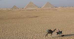 Rider Prints: The Pyramids of Mycerinus, Cheops and Chephren, Giza, UNESCO World Heritage Site