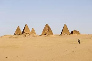 Pyramids to the west of the temple at Jebel Barkal, UNESCO World Heritage Site