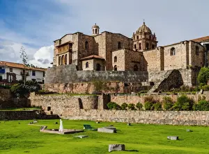 Peruvian Culture Prints: Qoricancha (Temple of the Sun) ruins and Santo Domingo Convent, UNESCO World Heritage Site