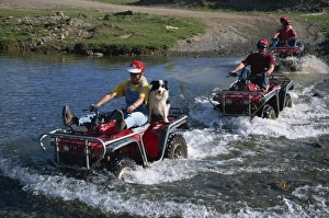 Quadbiking around a cross country circuit