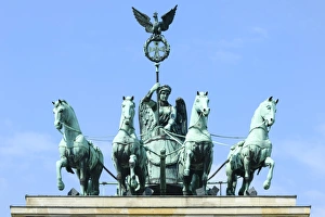 Close Up View Prints: Quadriga on top of the Brandenburger Tor, Berlin, Brandenburg, Germany, Europe