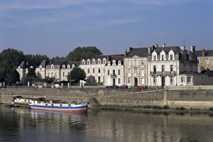Pays De La Loire Prints: Quai des Carmes on River Maine, Angers, Anjou, Pays de la Loire, France, Europe