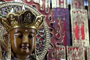 Foreground Focus Gallery: Quan Am, the Goddess of Mercy, Taoist temple. Jade Emperor pagoda (Chua Phuoc Hai)